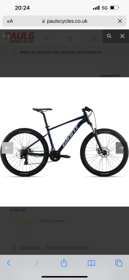 Brand new giant talon 27.5” navy mountain bike. Brand new still in box.  - image 1 of 1