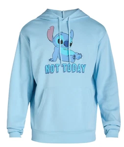 Disney Men's Stitch Graphic Print Hoodie Long Sleeves, Light Blue Size L NEW - Picture 1 of 4