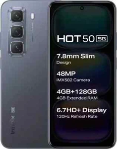 Infinix Hot 50 5G (Sleek Black, 128 GB) (4 GB RAM)Factory Unlocked Dual SIM - Picture 1 of 9