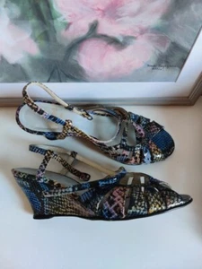 Vintage, retro, Sandals leather, snake imitation, size 37 or 38, sandalen, ae el - Bild 1 von 8