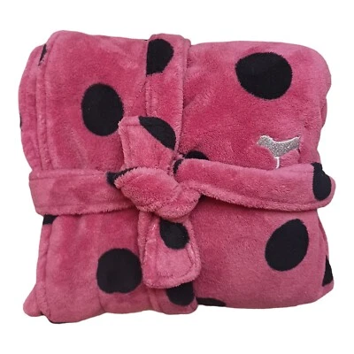 Victoria's Secret Size M/L I Only Sleep in Pink Polka Dot Plush Bathrobe Robe - Image 1 of 4