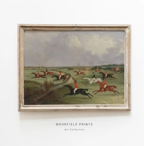THE QUORN HUNT Fox Hunt Equestrian Painting | Vintage British | Horse and Dog - Bild 1 von 5