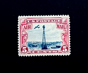 US Stamp - 1928 Air Mail Airplane & Beacon Rocky Mountains 5c Mint OG H r48 - Picture 1 of 2