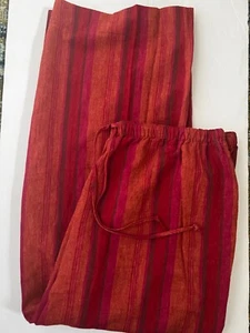 Coldwater Creek orange rust pink stripe linen women pants 2x elastic tie W 36 - Bild 1 von 8