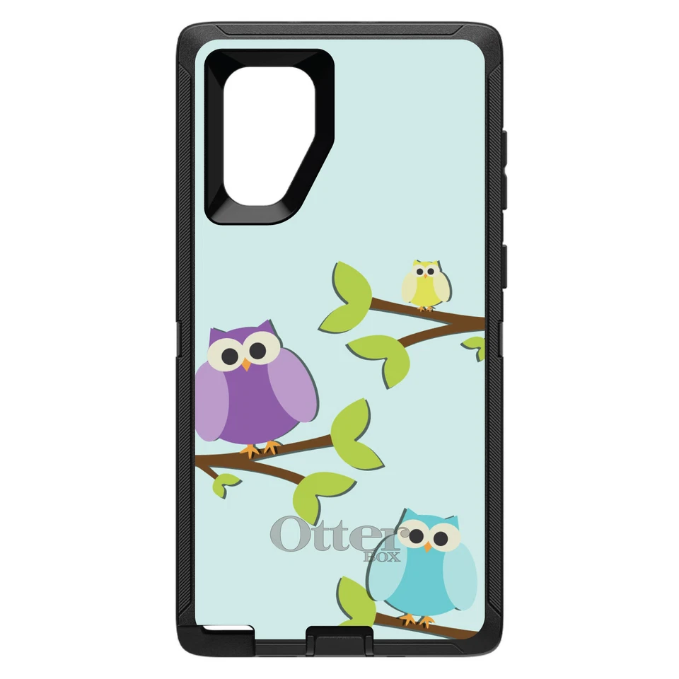 OtterBox Defender for Galaxy Note (Choose Model) Blue Purple Yellow Owls - Image 1 of 1