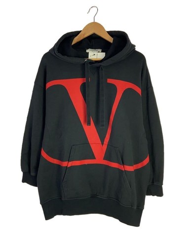 Felpa con cappuccio VALENTINO XS cotone nero SB3MF00V4VH usata