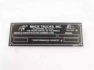 PLACA DE DATOS PARA MACK TRUCKS BULL DOG VINTAGE | Apta para - Imagen 1 de 7