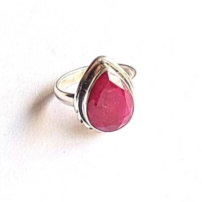 Ruby Corundum 925 Sterling Silver Handmade Fine Ring All Size Available For Gift - Image 1 of 4