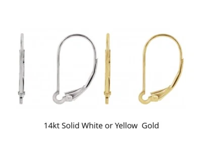 Pendientes de palanca intercambiables lisos pesados de oro macizo de 14K con anillo de salto 2 piezas Foto 1 de 3