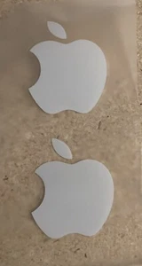 Authentic White Apple logo stickers Brand New (2) Stickers Per Sheet - Picture 1 of 4