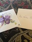 Vintage Hallmark Purple Orchid Birthday Card And Envelope Helen King 1939 