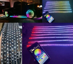 8PCS 4FT Single Row Dream Color RGBW CHASING Strip for 15.5" Rim Light Bluetooth - Picture 1 of 12