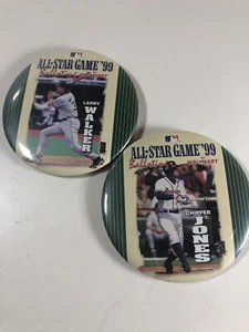 All Star Game '99 Balloting At WalMart Chipper Jones Walker Pin Back Button MLB - Picture 1 of 4