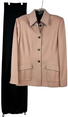 NEW 3 Piece Wool Pant Suit Tahari Women's 8 Jacket Pants Mock Top Silk Blend - Image 1 of 4