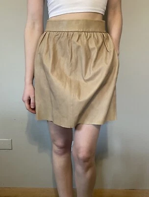 Alice + Olivia Tan Leather Skirt Size 4 - Image 1 of 4