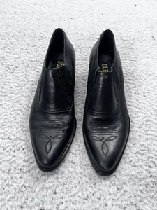 Women's Durango Black Leather Pull On Western Style  Ankle Booties Size 6M - Picture 1 of 12