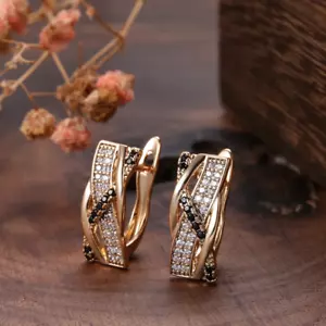 Orecchini oro 585 donna oro vero riempito huggie creoli gioielli confezione regalo nuovi - Foto 1 di 3