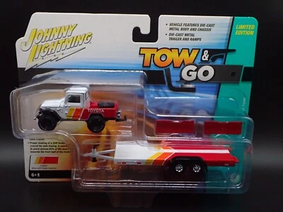 2025 JOHNNY LIGHTNING TOW & GO 1980 TOYOTA LAND CRUISER WITH TRAILER REL 2 #3 - Image 1 of 4