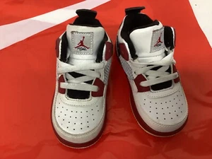 Jordan AJF 4 Toddler shoe #365162 161 Size 6.5 white/rd/blk "vintage" Never worn - Picture 1 of 8