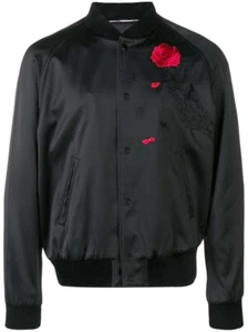 New With Tags Saint Laurent Rose Embroidered Bomber Jacket 52EU/42US $3690.00 - Picture 1 of 12