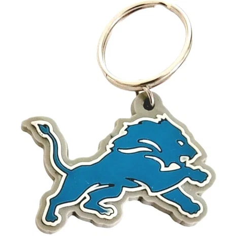 Detroit Lions Keychain 2018 NFL Michigan Football Team Souvenir Vinyl Keyring Cover