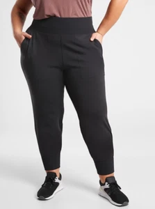 Athleta PLUS 3X Venice High Rise Jogger Black Pants, Yoga Active Joggers Fitness - Picture 1 of 7