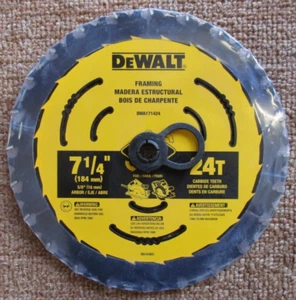 2-Dewalt DWA171424 7-1/4-Inch 24-Tooth Circular Saw Framing Blade - Picture 1 of 6