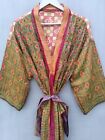 Christmas Day Gift Sari Silk Kimono Night Wear Bridal Robe Silk Kimono, B-1554