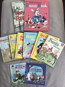Lot 10 Walt Disney Wonderful World of Reading & Other Disney Vintage Books - Picture 1 of 3