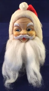 Santa Head Ornament Christmas Red Beard Hat Made In Japan Vintage - Picture 1 of 7
