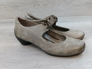 Ecco Sculptured Women's Gray Mary Jane Pump Comfort Lace Up Shoes Size 6.5 - Picture 1 of 10