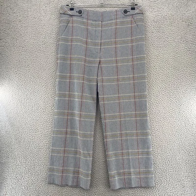 Pantalones VERONICA BEARD para mujer 16 Isley blanco negro multi Glen cuadros pierna ancha recortados Foto 1 de 4