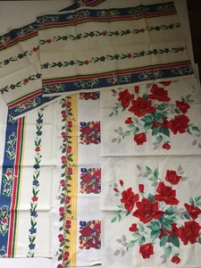Lote 5 Toallas de Cocina Vintage Lino Brillante Floral Cottagecore Frutal Rosas - Imagen 1 de 8