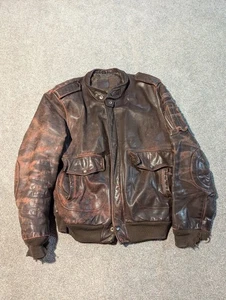 Giacca pelle vintage Hein Gericke uomo 48 marrone bomber anni 80 volo cappotto trapuntato - Foto 1 di 24