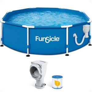 Funsicle 8' x 30" Outdoor Activity Round Frame Above Ground Swimming Pool Set - Picture 1 of 9