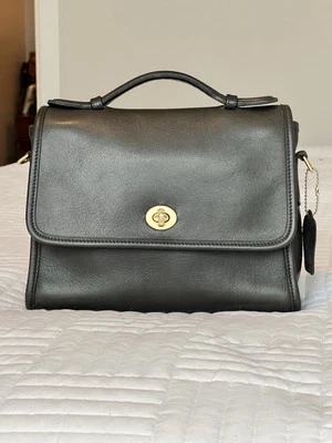 DE COLECCIÓN COACH COURT 9870 Azul Marino Desteñido a Gris Hecho en Hungría Junio 1996 HERMOSO Foto 1 de 4