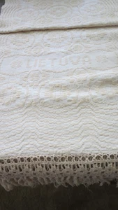 Vintage Lithuanian Lietuva Linen Cotton Tapestry Runner Shawl w/Fringe 18"x 78" - Picture 1 of 4