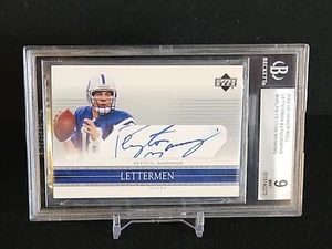 Peyton Manning 2002 Upper Deck Honor Roll Lettermen BGS 9 Auto - Picture 1 of 6