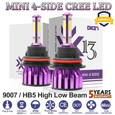 Car LED Headlight Bulbs 9007 Hi/Lo Bright White For Grand/ Dodge Caravan 01-07 Foto 1 de 4