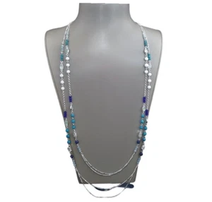 VERA BRADLEY DOUBLE CHAIN SEMI PRECIOUS NECKLACE NWT MSRP $58 - Picture 1 of 4