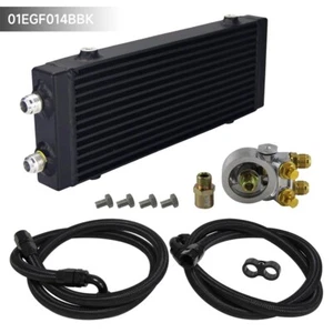 Enfriador de aceite central Dual Pass Bar & Plate con termostato filtro kit adaptador - Imagen 1 de 10