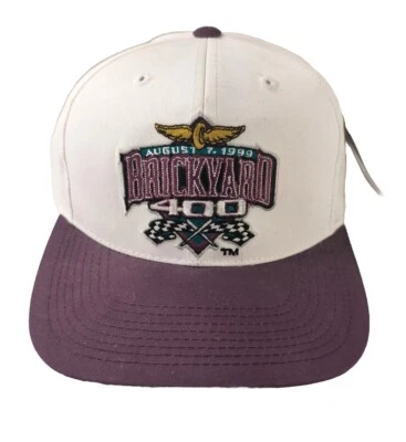 Vtg Brickyard 400 Indy 90s Y2K "New" Old Stock Baseball Cap 1999 Purple White - Image 1 of 4