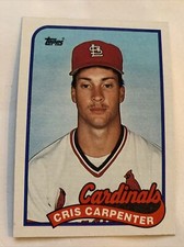 1989 Topps Rookie RC Card 282 Chris Carpenter St. Louis Cardinals NMMT Free Ship
