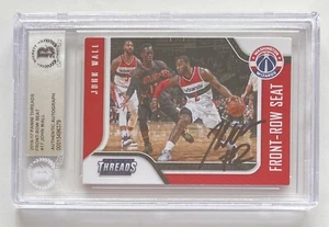 JOHN WALL SIGNED 2016-17 PANINI THREADS FRONT-ROW SEAT #17 BECKETT AUTO - Picture 1 of 2