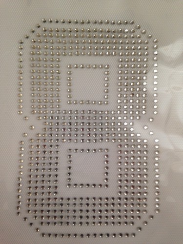 LARGE NUMBER 8 CRYSTAL/CLEAR RHINESTONE IRON ON TRANSFER Size 6”x4” | eBay