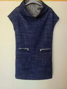 Marc By Marc Jacobs Dress Womens M Wool Straight Mock Neck Ladies Blue Black - Picture 1 of 7