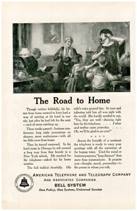 Sistema Bell 1924 Teléfono Antiguo Hablando con Marido Niño y Niña Anuncio Original - Imagen 1 de 2