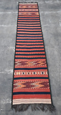 Taitari hazar Runner flat weave  Afghan vintage kilim rug hallway 2.5 x 12.1 ft