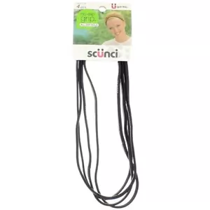 5 paquetes de 4: diademas/envolturas planas con agarre antideslizante Scunci negras (3232) R7P7a - Imagen 1 de 1