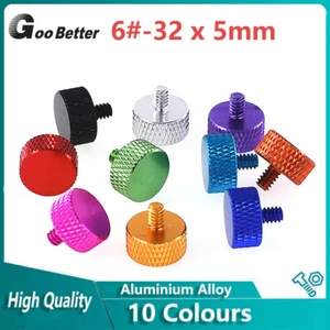 Flat Hand 6#-32x5mm Grip Knob Knurled Thumb Screw For Computer Case Desktop PC - Picture 1 of 17